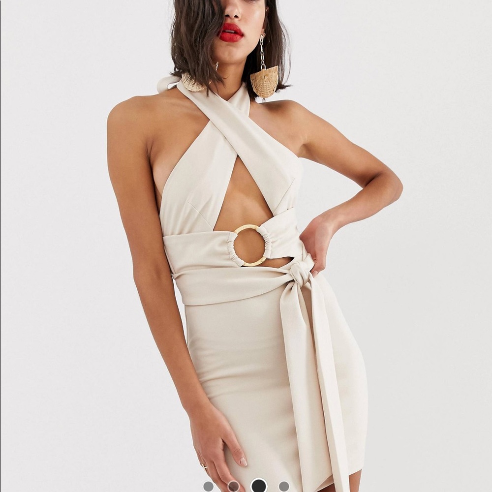 ASOS DESIGN multi-way halter mini dress